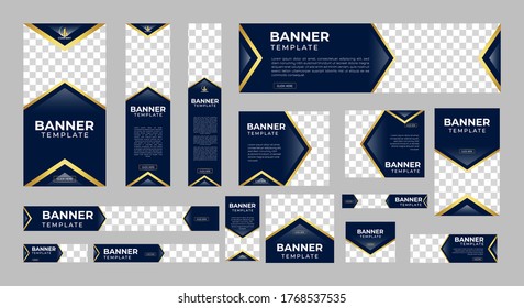 set of creative web banners of standard size with a place for photos. Business ad banner. Vertical, horizontal and square template. vector illustration EPS 10	
