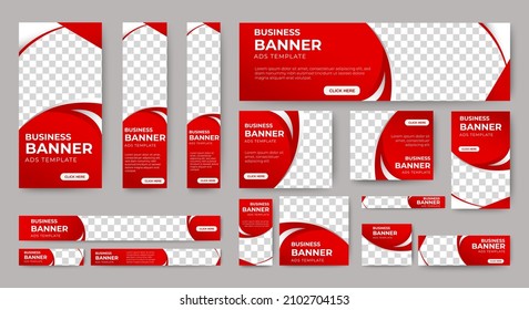 set of creative web banners of standard size with a place for photos. Vertical, horizontal and square template. vector illustration	
