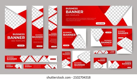 set of creative web banners of standard size with a place for photos. Vertical, horizontal and square template. vector illustration	
