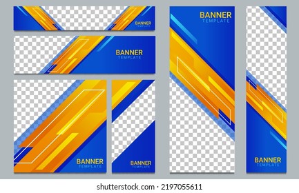 conjunto de banners web creativos de tamaño estándar con un lugar para las fotos