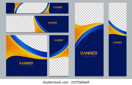 conjunto de banners web creativos de tamaño estándar con un lugar para las fotos