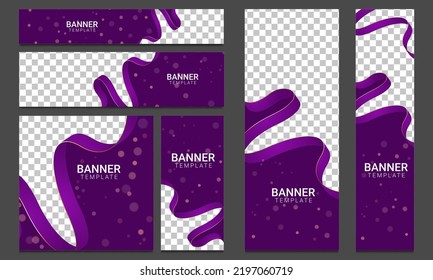 set of creative web banners of standard size with a place for photos