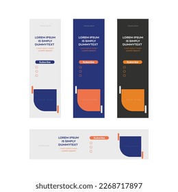 set of creative web banners of standard size with a place for photos. White, Red, Blue. Business ad banner. Vertical and horizontal Templates