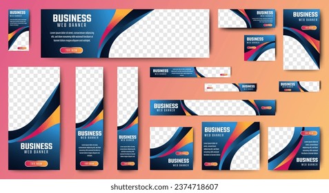 	
set of creative web banners of standard size with a place for photos. black and red. Business ad banner. Vertical, horizontal and square template.	
