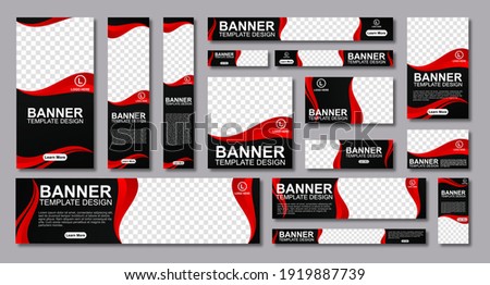 set of creative web banners of standard size with a place for photos. Modern template design