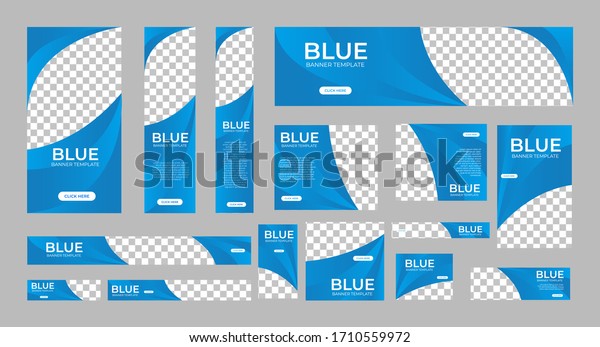 set of creative web banners of standard size\
with a place for photos. Vertical, horizontal and square template.\
vector illustration