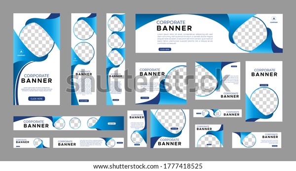 set of creative web banners of standard\
size with a place for photos. Vertical, horizontal and square\
template. vector\
illustration\
\
