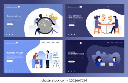 Set of creative website template concepts for website and mobile apps design and development, business apps, marketing, social media apps, synchronize and project management. 
