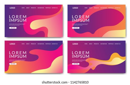 Set of creative website template designs. Website template for websites or apps.