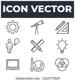 set of creativity elements symbol template for graphic and web design collection logo vector illustration