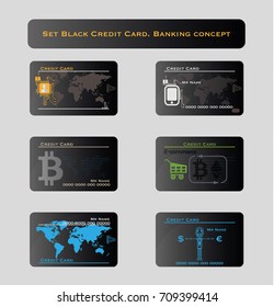 Set Credit Card. Banking Concept.