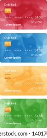 set of credit card design with fluid shapes