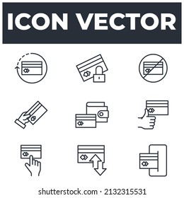 set of Credit Card elements symbol template for graphic and web design collection logo vector illustration