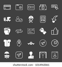 set of credit card, folder, safe, dollar cash, buy button, concrete car, construction, gamepad, hand, transfer, banner, like, tshirt, business idea, plane, chat, ice cream, door, web user vector icon