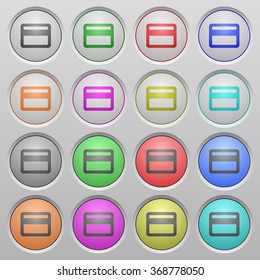 Set of Credit card plastic sunk spherical buttons.