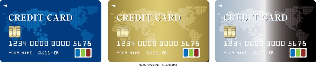Set of Credit card Vector