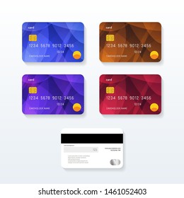 Set Of Credit Cards With Abstract Design. Debit Card Vector Design.