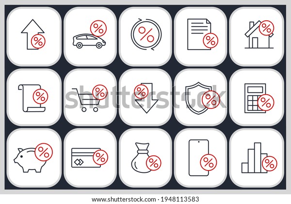 Set of Credit and Loan icon. Credit and Loan\
pack symbol template for graphic and web design collection logo\
vector illustration