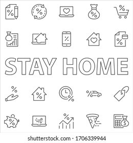Set of Credit and Loan Related Vector Line Icons. Contains such Icons as Credit Card, Rate Calculator, Deposit and more. Editable Stroke. 32x32 Pixels