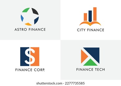 A set of credit repair business financial abstract vector logo design