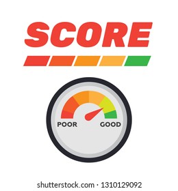 Set of credit score value. Score good indicator