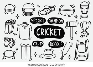 set of cricket good for background, wallpaper, icon, element design, etc