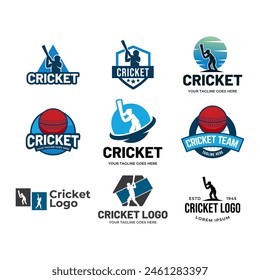 Set of Cricket Logo or football club sign Badge.