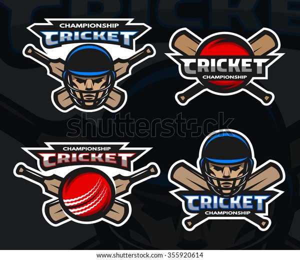 Set Cricket Sports Logos Emblem On Stock Vector (Royalty Free ...