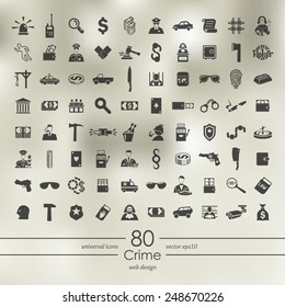 Set of crime icons