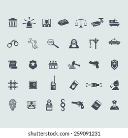 Set of crime icons