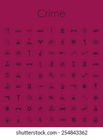Set of crime simple icons