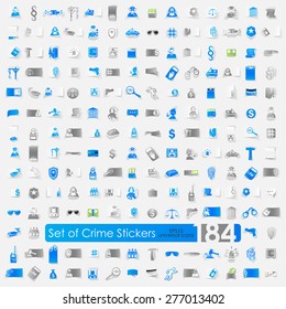 Set of crime stickers