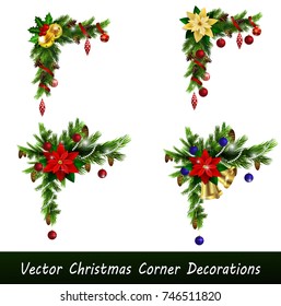 Set of Cristmas corner decorations