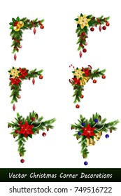 Set of Cristmas corner decorations