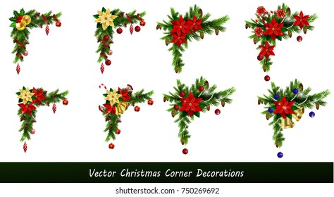 Set of Cristmas corner decorations