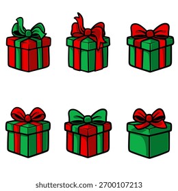 Set eines Cristmass Design Ikone Geschenk