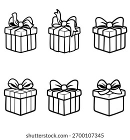 Conjunto de un regalo de icono de diseño de Navidad
