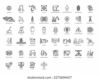 set of critical emerging technology icon .strategic industial technology vector icon