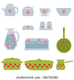 Set of crockery icons 