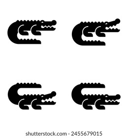 Set of Crocodile logo. Icon design. Template elements