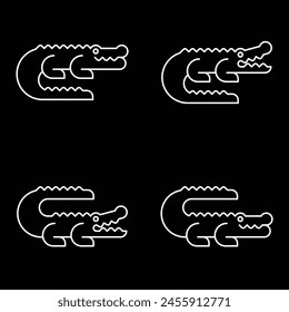 Set of Crocodile logo. Icon design. Template elements