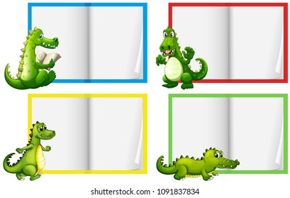 A Set of Crocodile Template illustration
