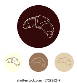 Set of croissants. Vector illustration for web design or print brochures