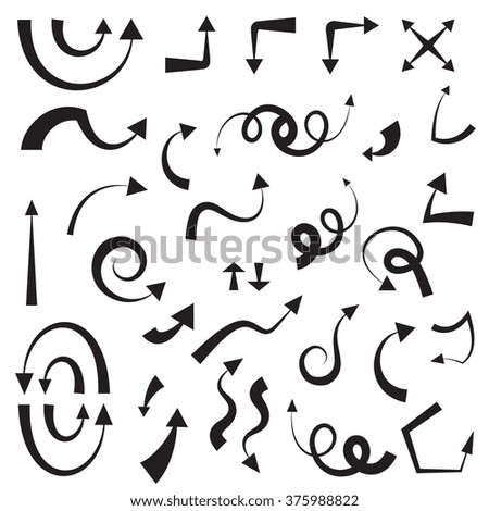 Set Of Crooked Arrow Vector Icon