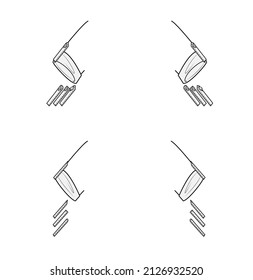 Set of cropped tops, shirts, tanks, blouses technical fashion illustration