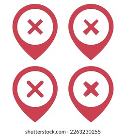 Set Of Cross Location Pins Vectorart