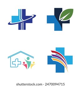 set of cross medical icon vector illustration design template
