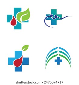 set of cross medical icon vector illustration design template