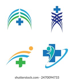 set of cross medical icon vector illustration design template
