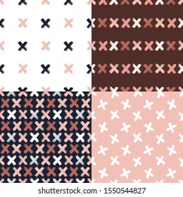 Set. Cross. Vector illustration with patterns.